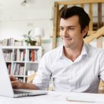 Male architect in office