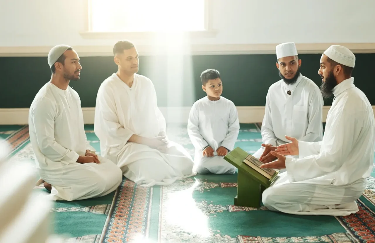 muslim-religion-and-people-in-mosque-for-praying-religious-education-and-worship-or-prayer-islam
